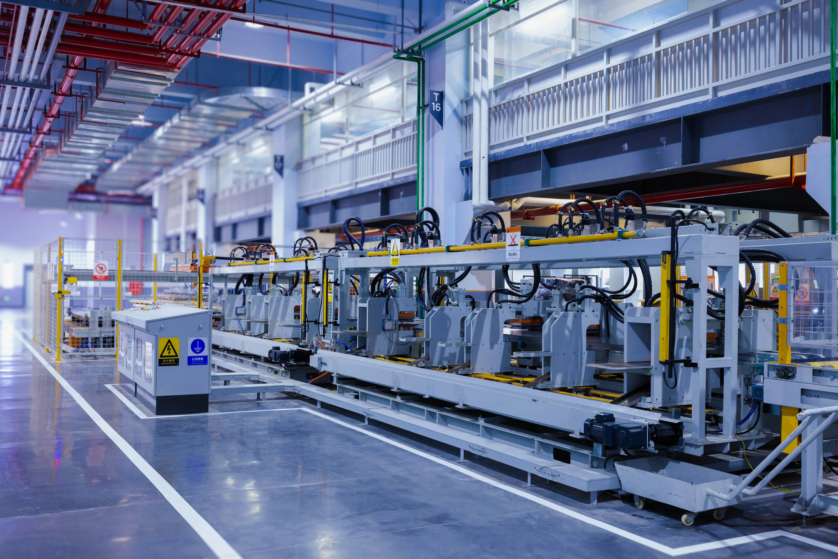 Automated production line on a modern manufacturing floor.